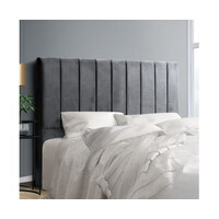 Regent Velvet Grey Bed Head - King