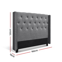 Winged Carter Grey Bed Head - Queen