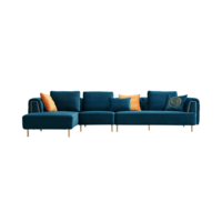 Dior 3 Seater Sofa with Left Hand Chaise - Blue