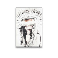 Boho Girl Framed Canvas