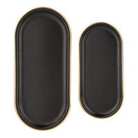 Asteria Black Oblong Tray Set - Set of 2