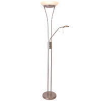 Reed LED Mother & Child Floor Lamp Satin Chrome