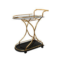 Black Glass Gold Bar Cart