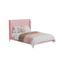 Charlotte Fabric Double Bed Frame - Dusty Pink