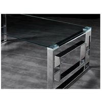Dalton Coffee Table Stainless Steel and Tempered Glass