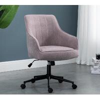 Stella Purple Lined Linen Fabric Upholstered Office Chair