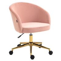 Kierra Pink Velvet Office Chair