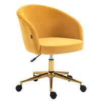 Kierra Yellow Velvet Office Chair