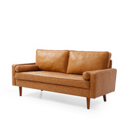 Coogee Brown 2.5 Seater Faux Leather Sofa Brown