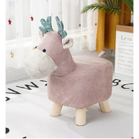 Pink Kids Ottoman Stool Deer Bench Seat