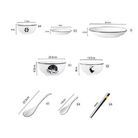 White Antler Printed Ceramic Dinnerware Set of 13