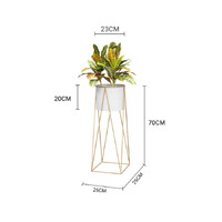 Gold Wire Metal White Pot Holder Rack 70cm