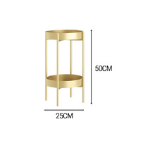 Gold Tiered Plant Pots Holder Rack Garden Shelf 50cm