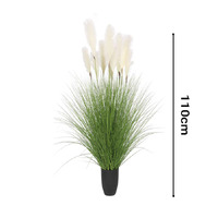 Artificial Indoor Potted Reed Bulrush Grass 110cm