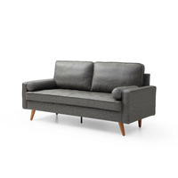 Coogee Brown 2.5 Seater Faux Leather Sofa Grey