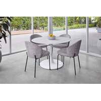 Solana Ceramic Round Dining Table White Sevella