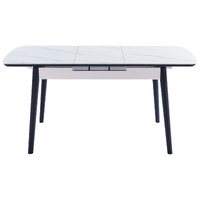 Nena Extension Dining Table, Snow White Ceramic