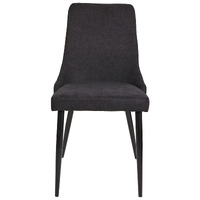 Davi Upholstered Dining Chair, Charcoal Set of 2