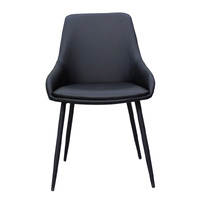 Set of 2 Dane Faux Leather Dining Chair, Black