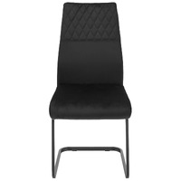 Haynes Velvet Fabric Dining Chair, Black Set of 2