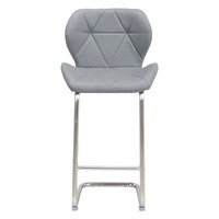 Torque Faux Leather Barstools, Grey Set of 2