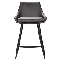 Toby Faux Leather Barstools, Black Set of 2