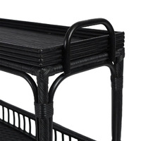 Palm Springs Rattan Bar Cart, Black