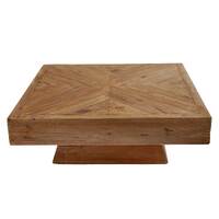 Elroi Reclaimed Pine Wood Square Coffee Table