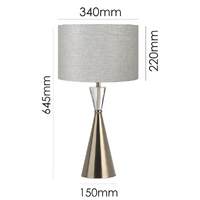 Tower Crystal Table Lamp, Ash