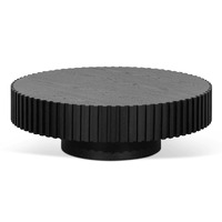 Sia Oak Round Coffee Table, Black