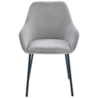 Nola Fabric Carver Dining Chairs, Grey Set of 2