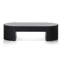 Francesca 1.3m Oval Coffee Table, Full Black Oak