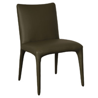 Claudia Faux Leather Dining Chairs, Olive Set of 2