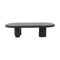 Jerrin Wooden Oval Coffee Table, Full Black