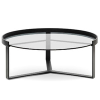 Franklin 90cm Glass Round Coffee Table - Large