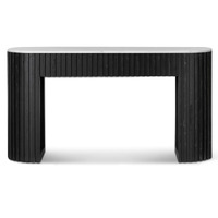 Ellington 1.5m White Marble Console Table - Black