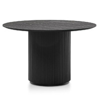 Cosmos 1.2m Round Wooden Dining Table - Black