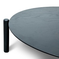 Nest of Ines Wooden Round Coffee tables - Black