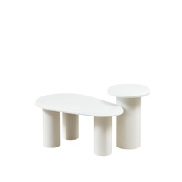 Mario Wooden Nested Table - Full White