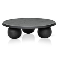 Yoko 100cm Elm Ball Coffee Table - Full Black