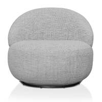 Elise Swivel Fabric Lounge Chair - Fog Grey