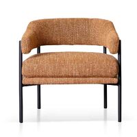 Diana Ginger Brown Fabric Armchair - Black Legs