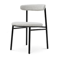 Set of 2 - Milan Fabric Dining Chair - Moon White Boucle
