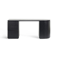 Koppar 1.77m Left Drawer Office Desk - Black Oak