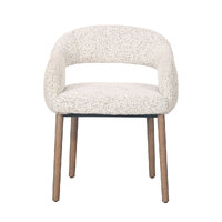 Set of 2 Chloe Upholstered Dining Chairs, Brown Leg