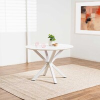 Vera Round Dining Table, White Marble
