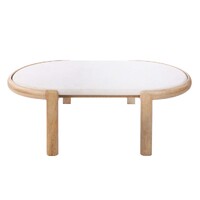 Ashton Coffee Table, White & Bleached Wood