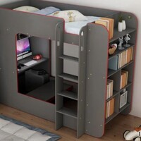 Beyond King Single Gaming Bunk Bed with Desk & Shelves
