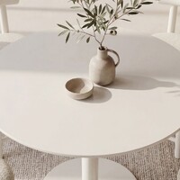 Portella Dining Table, Matte Tofu