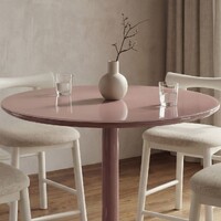 Portella Dining Table, Matte Dusty Rose